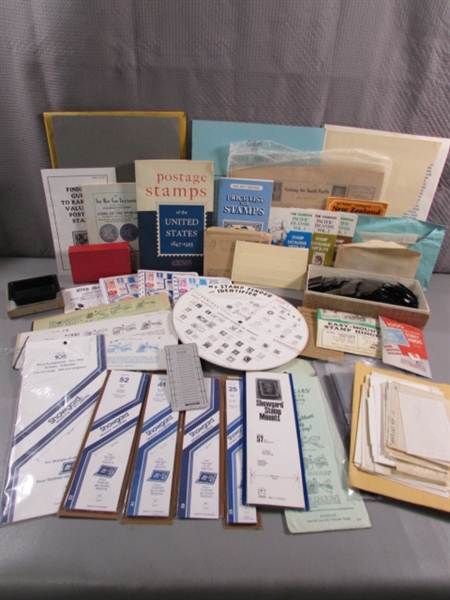 LARGE COLLECTION OF SUPPLIES FOR STAMP COLLECTING