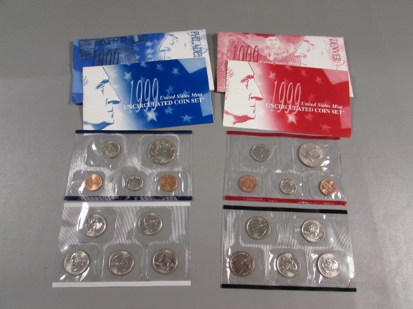 1999 US MINT UNCIRCULATED COIN SETS - PHILADELPHIA & DENVER MINTS