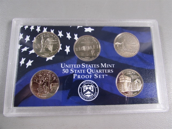 2001 UNITED STATES MINT PROOF SET & STATE QUARTERS