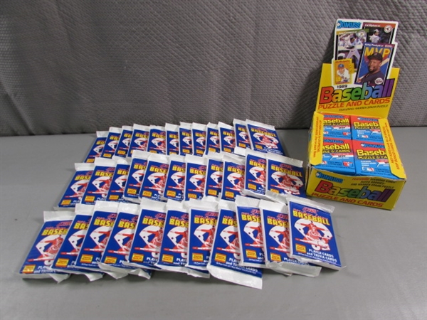 1989 SCORE MLB BASEBALL CARD PACKS & FULL BOX OF 1989 DONRUSS CARD PACKS - NEW