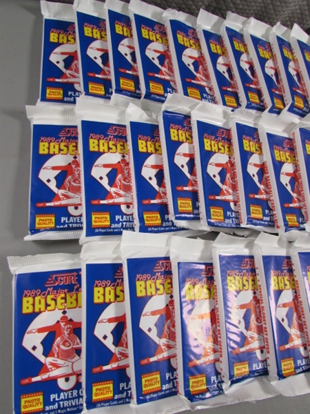 1989 SCORE MLB BASEBALL CARD PACKS & FULL BOX OF 1989 DONRUSS CARD PACKS - NEW