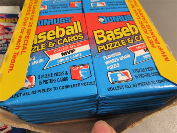 1989 SCORE MLB BASEBALL CARD PACKS & FULL BOX OF 1989 DONRUSS CARD PACKS - NEW