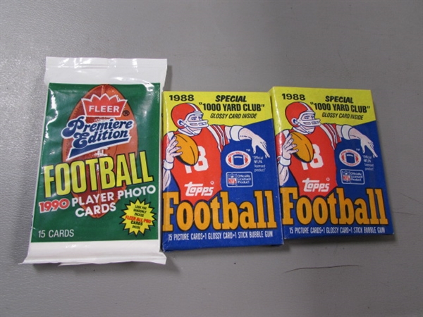 VARIOUS FOOTBALL TRADING CARDS - TRIPLE ROW BOX PLUS OTHERS