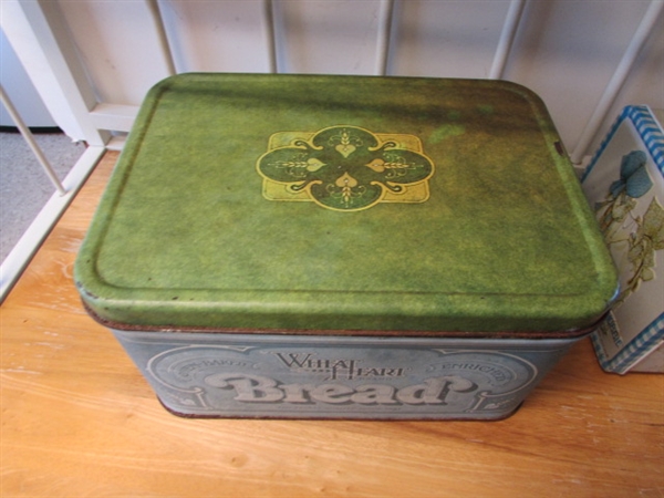 VINTAGE HOLLY HOBBIE LUNCHBOX, TIN BREADBOX & WALL HANGING