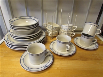 WHITE & BLUE DINNERWARE