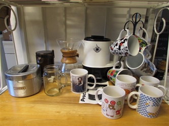 COFFEE TIME - COFFEE MAKER, CUPS, CANISTER, GRINDER & MORE