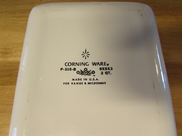 CORNFLOWER CORNING WARE TEA KETTLE, PERCOLATOR & LOAF PAN