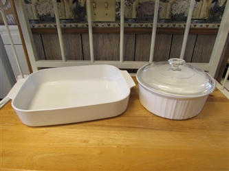 PURE WHITE CORNINGWARE BAKING DISHES