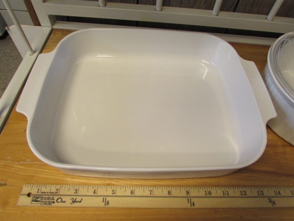 PURE WHITE CORNINGWARE BAKING DISHES