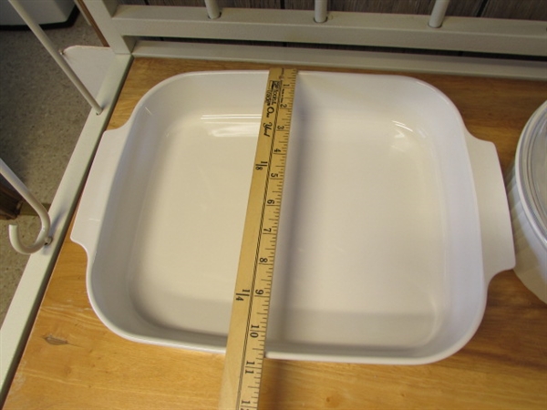 PURE WHITE CORNINGWARE BAKING DISHES