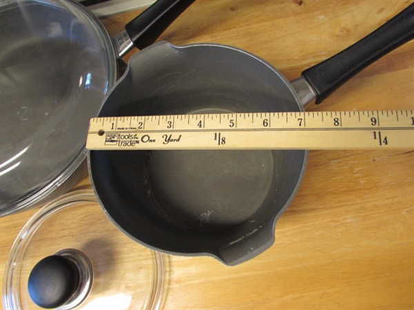 SAUCE PAN & FRYING PAN W/GLASS LIDS