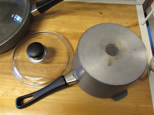 SAUCE PAN & FRYING PAN W/GLASS LIDS