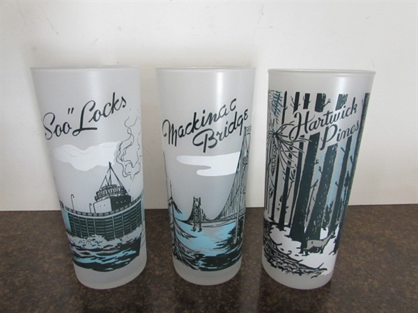 SAILBOAT PITCHER, LIGHTHOUSE CANISTER,& DRINKING GLASSES