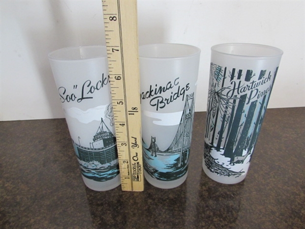 SAILBOAT PITCHER, LIGHTHOUSE CANISTER,& DRINKING GLASSES