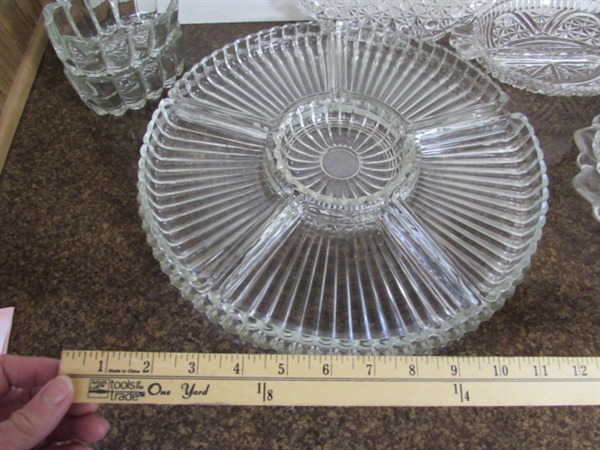 PRETTY CLEAR GLASS SERVING DISHES