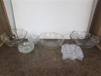 MORE CLEAR GLASS SERVING BOWLS & DISHES