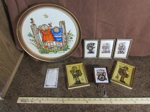 COLLECTION OF HUMMEL DECOR & TINY CLOCK