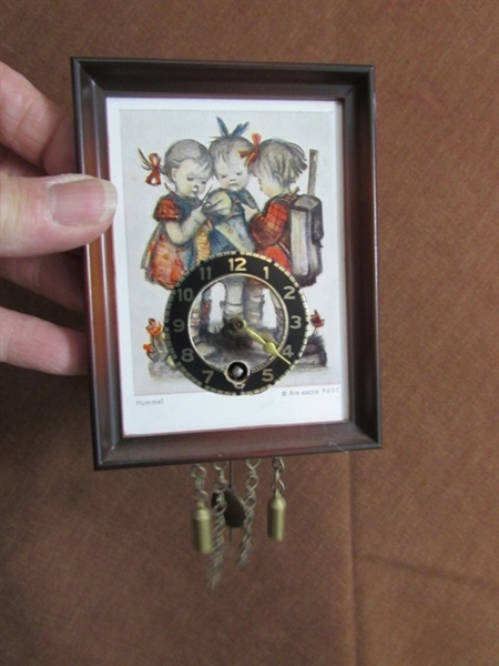 COLLECTION OF HUMMEL DECOR & TINY CLOCK