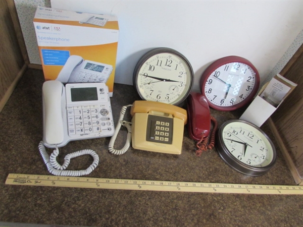 PHONES & WALL CLOCKS