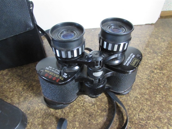 SEARS 7X-15X35MM BINOCULARS W/CASE