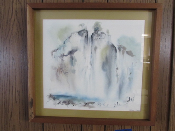 ABSTRACT WATERCOLOR? FRAMED & MATTED UNDER GLASS