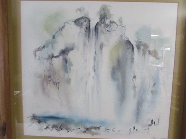 ABSTRACT WATERCOLOR? FRAMED & MATTED UNDER GLASS