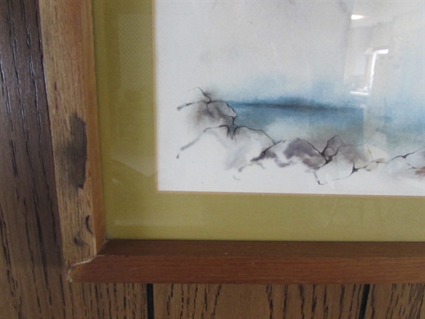 ABSTRACT WATERCOLOR? FRAMED & MATTED UNDER GLASS