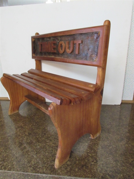 SMALL WOODEN TIME OUT BENCH