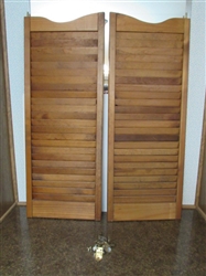 PAIR OF WOODEN SHUTTER DOORS W/ HARDWARE