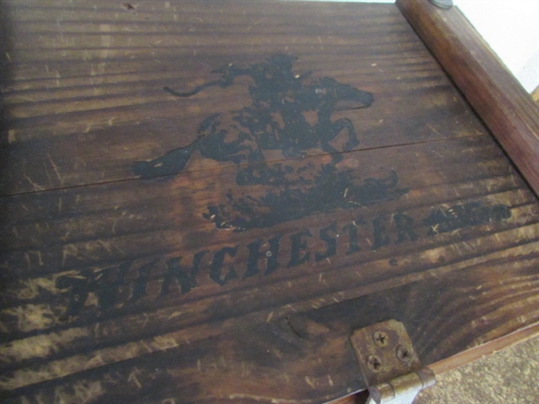 VINTAGE WOODEN WINCHESTER AMMO BOX