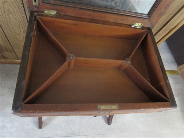 ANTIQUE WALNUT EASTLAKE SEWING STAND W/DRAWER