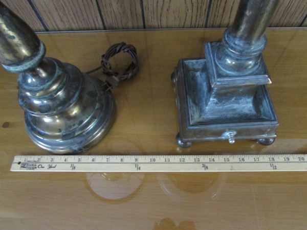 PAIR OF VINTAGE BRASS TABLE LAMPS