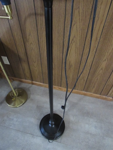 2 FLOOR LAMPS W/BLUE SHADES