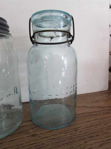 VINTAGE/ANTIQUE BLUE QUART JARS