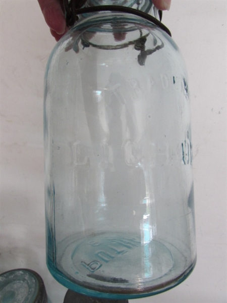 VINTAGE/ANTIQUE BLUE QUART JARS