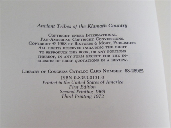 ANCIENT TRIBES OF THE KLAMATH COUNTRY - SIGNED BY AUTHOR & THE MIDDLE FORK & THE SHEEPEATER WAR