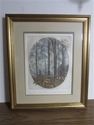 "AUTUMN MIST" ARTISTS PROOF ETCHING BY SUE TUSHINGHAM McNARY 1979