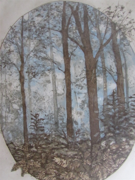 AUTUMN MIST ARTISTS PROOF ETCHING BY SUE TUSHINGHAM McNARY 1979