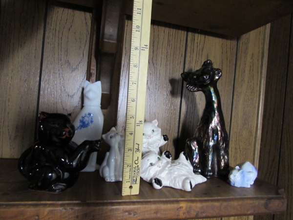 TALL GLASS KITTY & OTHER KITTY FIGURINES & MORE