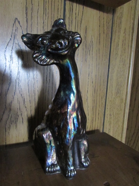 TALL GLASS KITTY & OTHER KITTY FIGURINES & MORE