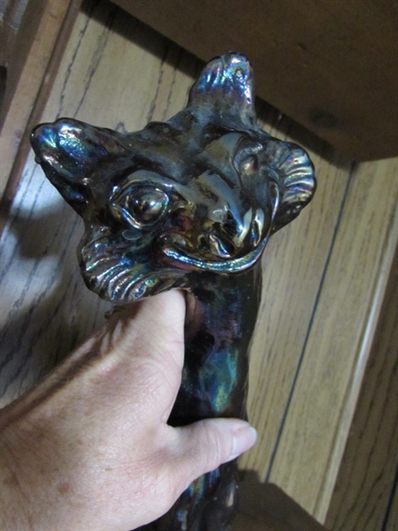 TALL GLASS KITTY & OTHER KITTY FIGURINES & MORE