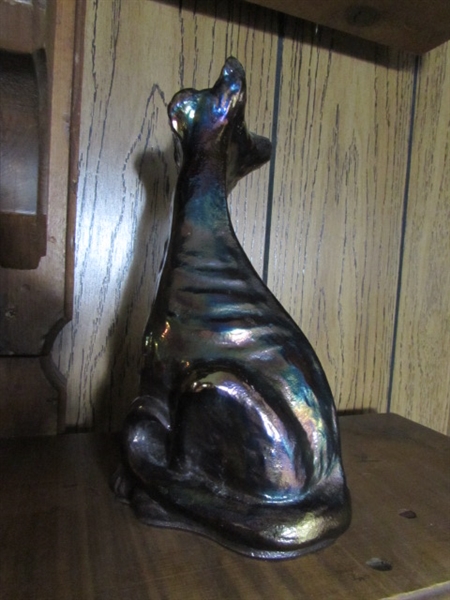 TALL GLASS KITTY & OTHER KITTY FIGURINES & MORE