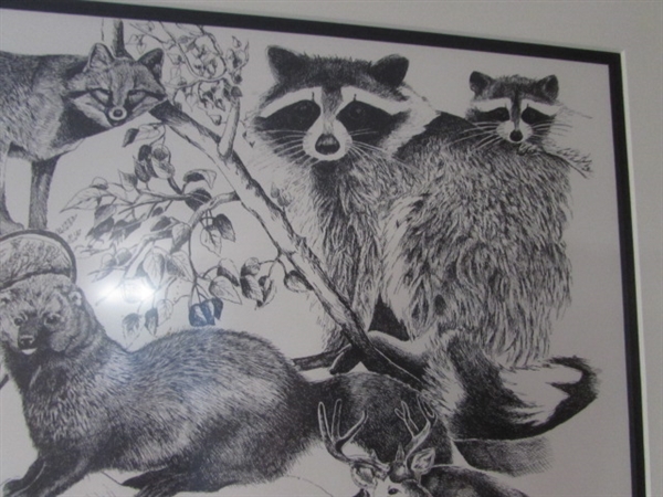 LIMITED EDITION PRINT 11/150 SISKIYOU COUNTY MAMMALS PEN & INK BY J. RUSSELL