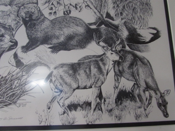 LIMITED EDITION PRINT 11/150 SISKIYOU COUNTY MAMMALS PEN & INK BY J. RUSSELL