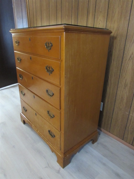 WILLET TALL SOLID MAPLE 5-DRAWER DRESSER - MATCHES LOT #169