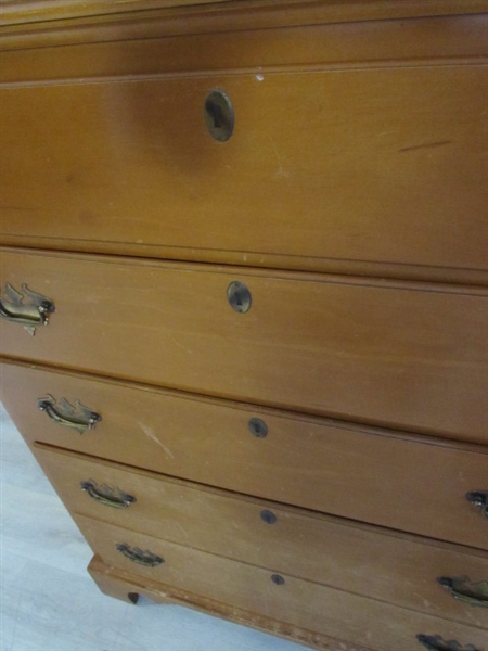 WILLET TALL SOLID MAPLE 5-DRAWER DRESSER - MATCHES LOT #169