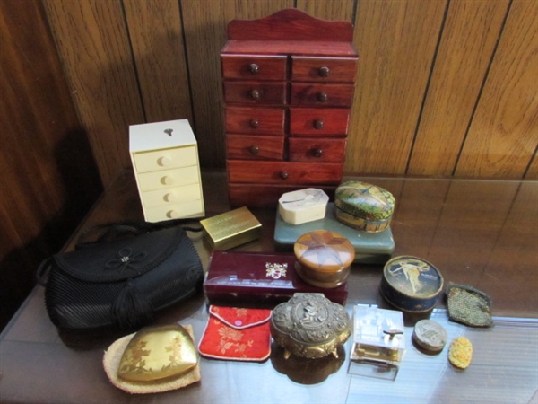 JEWELRY BOXES, VINTAGE STYLE EVENING BAG & MORE