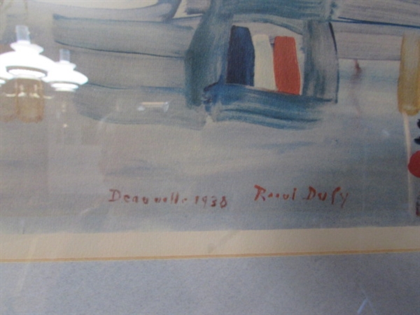 FRAMED UNDER GLASS ART PRINT 1938 DEAUVILLE BY RAOUL DUFY