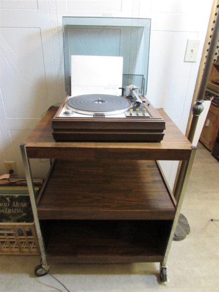 GARRARD ZERO 100c TURNTABLE ON ROLLING CART