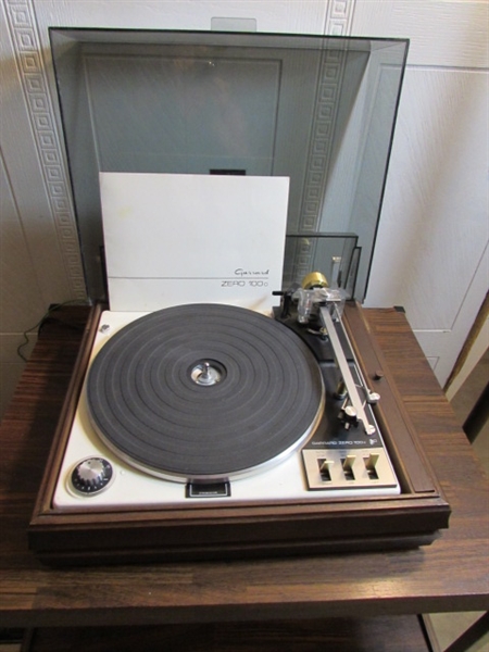 GARRARD ZERO 100c TURNTABLE ON ROLLING CART